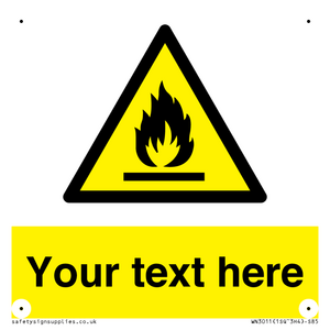 Custom flammable sign